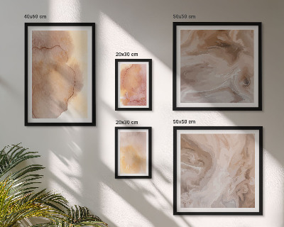 Conjunto de 5 quadros decorativos Texturas coloridas em tons quentes de aquarela