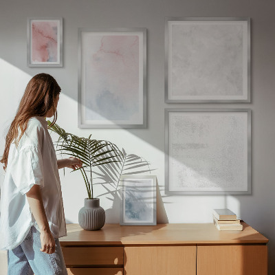 Galeria de parede Texturas em tons pastel de aquarela