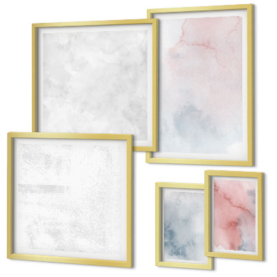 Galeria de parede Texturas em tons pastel de aquarela