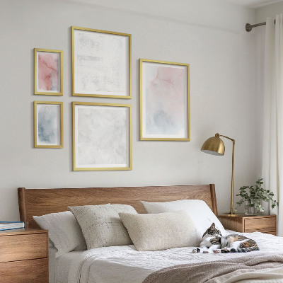 Galeria de parede Texturas em tons pastel de aquarela