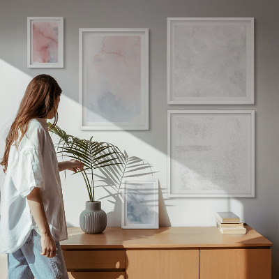 Galeria de parede Texturas em tons pastel de aquarela