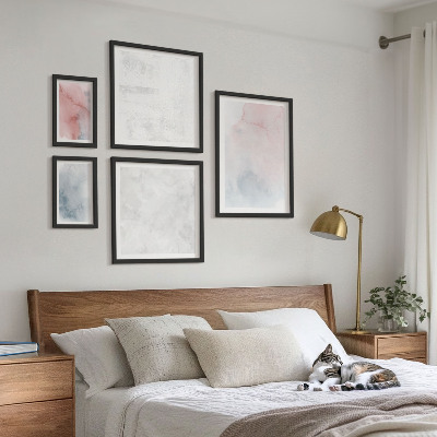 Galeria de parede Texturas em tons pastel de aquarela
