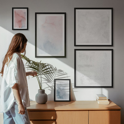 Galeria de parede Texturas em tons pastel de aquarela