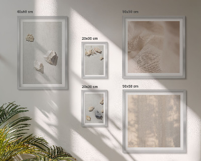 Conjunto de 5 quadros com moldura Decorações de praia em estilo boho com pedras