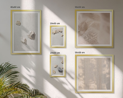 Conjunto de 5 quadros com moldura Decorações de praia em estilo boho com pedras