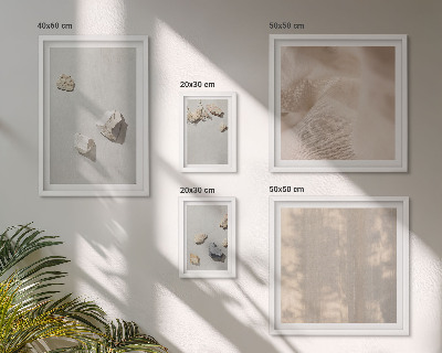Conjunto de 5 quadros com moldura Decorações de praia em estilo boho com pedras