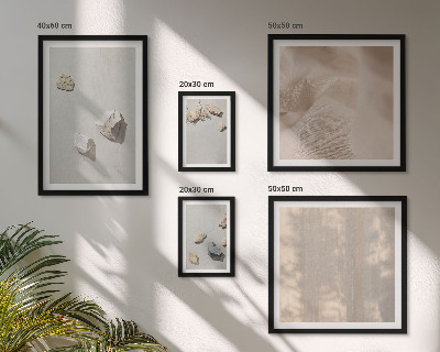 Conjunto de 5 quadros com moldura Decorações de praia em estilo boho com pedras