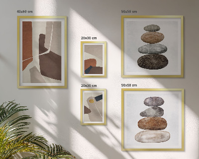 Conjunto de 5 quadros decorativos Arte abstrata boho nova
