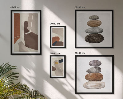 Conjunto de 5 quadros decorativos Arte abstrata boho nova