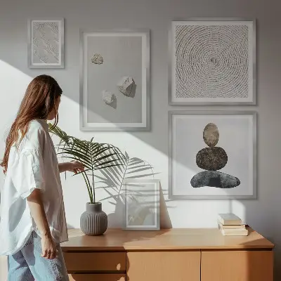 Galeria de quadros para parede pintura moderna com pedras arenosas