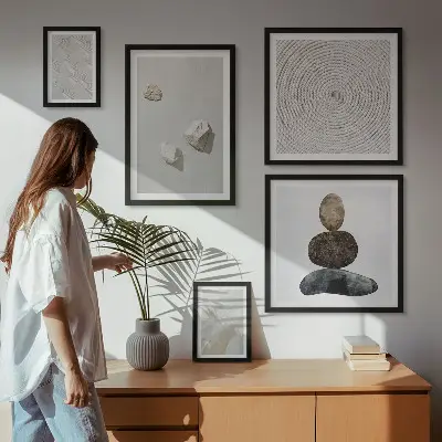 Galeria de quadros para parede pintura moderna com pedras arenosas