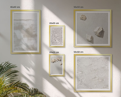 Conjunto de 5 quadros com moldura Textura boho de arenito