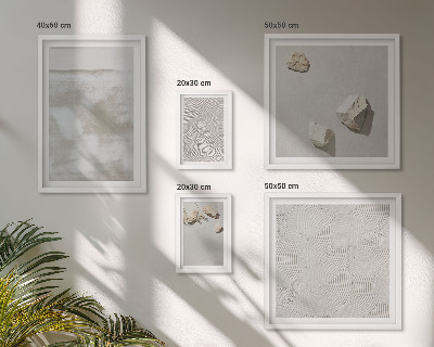 Conjunto de 5 quadros com moldura Textura boho de arenito