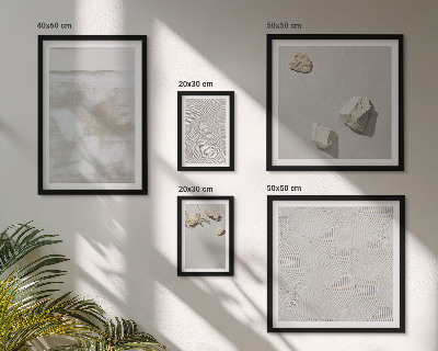 Conjunto de 5 quadros com moldura Textura boho de arenito