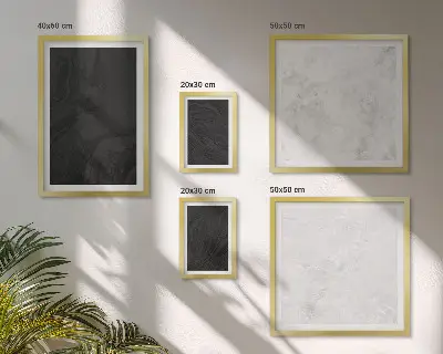 Conjunto de 5 quadros decorativos com estampas de mármore em tons escuros