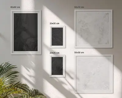 Conjunto de 5 quadros decorativos com estampas de mármore em tons escuros