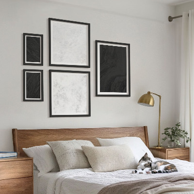 Conjunto de 5 quadros decorativos Mármores glamorosos de luz escura