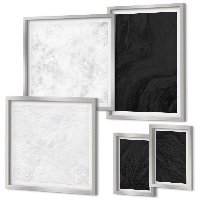 Conjunto de 5 quadros decorativos Mármores glamorosos de luz escura