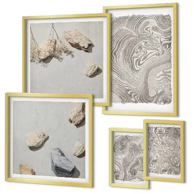 Galeria de parede com formas abstratas modernas