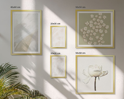 Conjunto de 5 quadros com moldura Flores, estilo boho, texturas