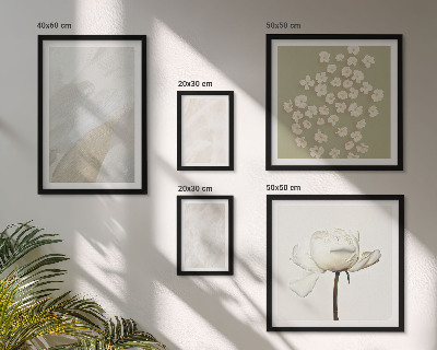 Conjunto de 5 quadros com moldura Flores, estilo boho, texturas