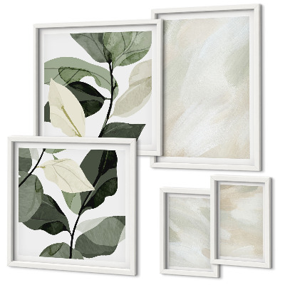 Conjunto de 5 quadros decorativos Cores vibrantes, abstrato, boho