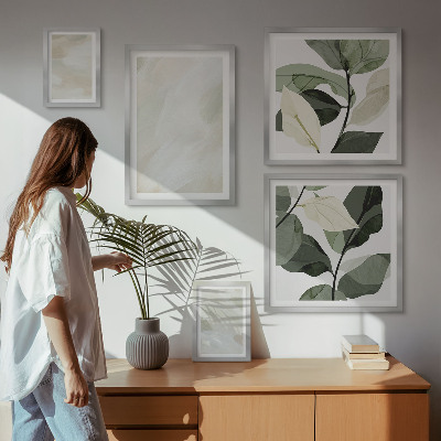 Conjunto de 5 quadros decorativos Cores vibrantes, abstrato, boho