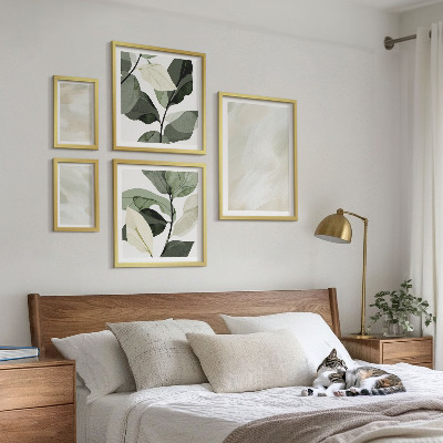 Conjunto de 5 quadros decorativos Cores vibrantes, abstrato, boho