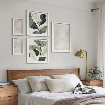 Conjunto de 5 quadros decorativos Cores vibrantes, abstrato, boho