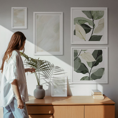 Conjunto de 5 quadros decorativos Cores vibrantes, abstrato, boho