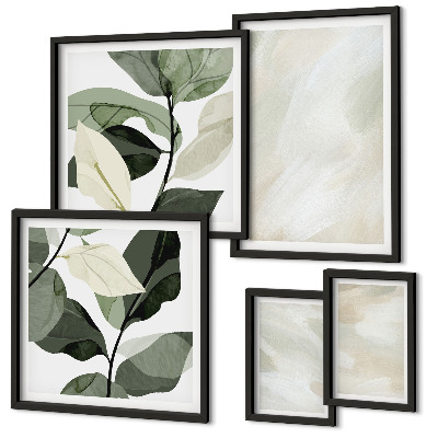 Conjunto de 5 quadros decorativos Cores vibrantes, abstrato, boho