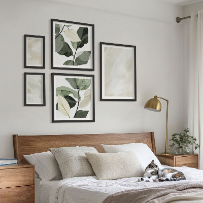 Conjunto de 5 quadros decorativos Cores vibrantes, abstrato, boho