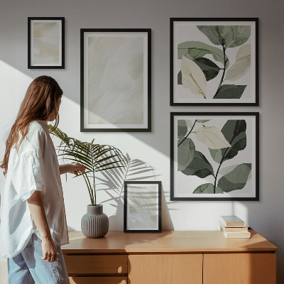 Conjunto de 5 quadros decorativos Cores vibrantes, abstrato, boho