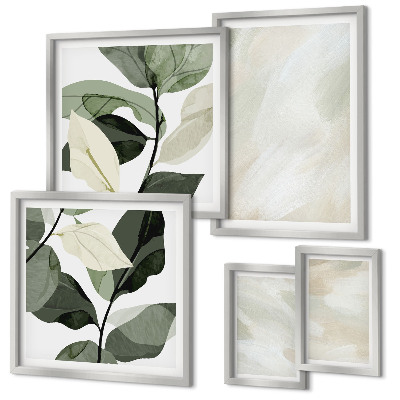 Conjunto de 5 quadros decorativos Cores vibrantes, abstrato, boho
