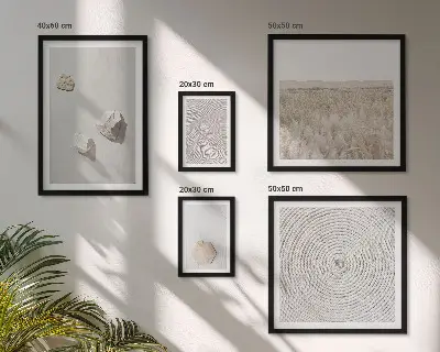 Galeria de parede com texturas de areia estilo boho leve
