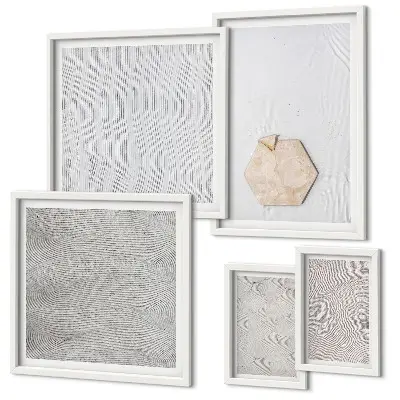 Galeria de quadros de parede com texturas de areia estilo boho