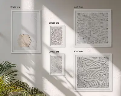 Galeria de quadros de parede com texturas de areia estilo boho