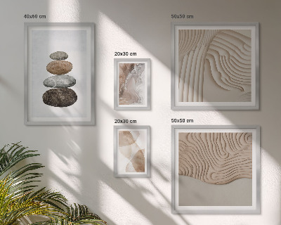 Conjunto de 5 quadros com moldura Formas abstratas em tons pastel