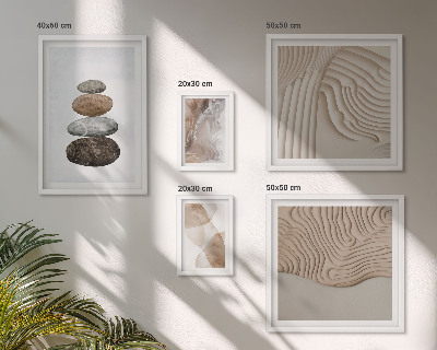 Conjunto de 5 quadros com moldura Formas abstratas em tons pastel