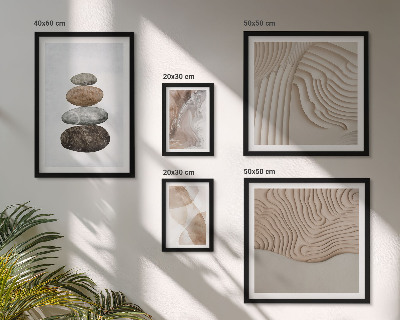 Conjunto de 5 quadros com moldura Formas abstratas em tons pastel