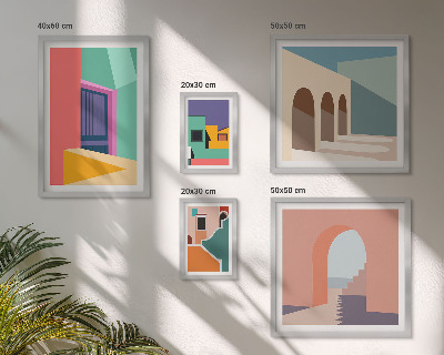 Galeria de parede Ilustrações coloridas da cidade