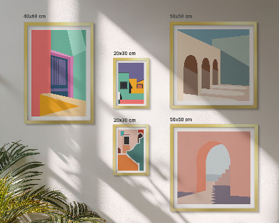 Galeria de parede Ilustrações coloridas da cidade