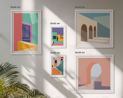 Galeria de parede Ilustrações coloridas da cidade