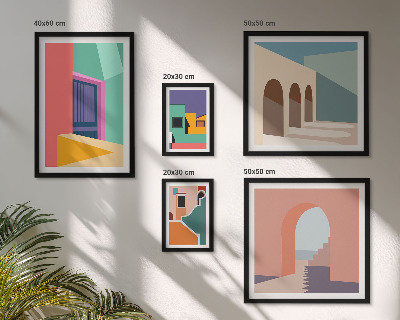 Galeria de parede Ilustrações coloridas da cidade