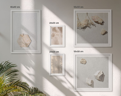 Parede galeria de quadros Texturas naturais sutis em estilo boho