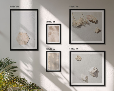Parede galeria de quadros Texturas naturais sutis em estilo boho
