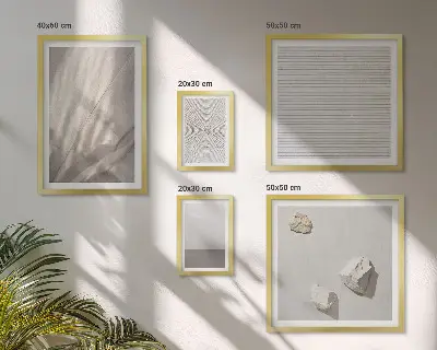 Conjunto de 5 quadros com moldura com estampas de texturas boho delicadas da natureza