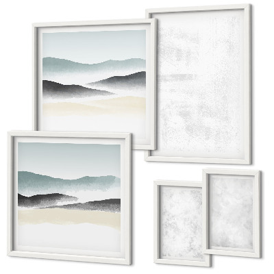 Parede galeria de quadros fundo abstrato com manchas brancas