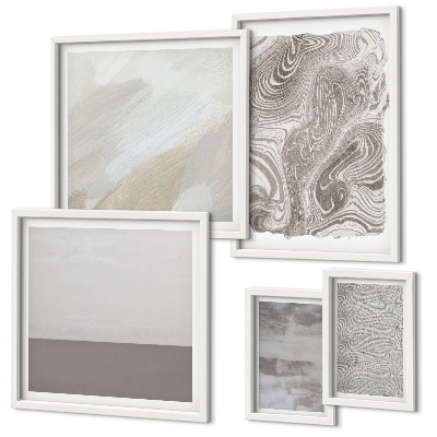 Conjunto de 5 quadros decorativos Padrões abstratos industriais