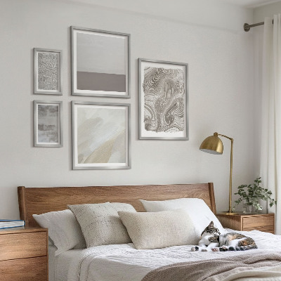 Conjunto de 5 quadros decorativos Padrões abstratos industriais